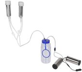 Kit de ordeño de vaca de oveja caprina de 2L Ordeñadora eléctrica portátil con 2 bombas (para enchufe de la UE de vaca)