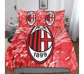 HOUKIG A.C. Milan Juego de fundas nórdicas Juego de fundas nórdicas de ropa de cama impresas en 3D Super Club Funda nórdica de ropa de cama suave d...
