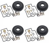 4set para Zxr750 1989-1995 Zxr 750 Reparación del carburador de la motocicleta Aguja flotante Asiento del émbolo del diafragma 4 Kit de diafragma