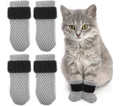4 piezas de fundas para patas de gato antiarañazos cubiertas para patas de gato mangas para patas de gatito botas de gato zapatos calcetines gorras...