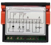 8X ETC-974 Controlador de temperatura digital Termostatos de microordenador Alarma de refrigeración de termostato Negro