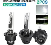 2x Bombillas de faro D2R 35W 6000K blanco reemplazan el kit de conversión de lámpara de xenón HID