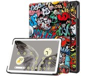Estuche de cuero PU de soporte tríptico para tableta Google Pixel, cubierta protectora de tableta con impresión de patrones Multicolor Style D