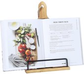 Soporte para libro de cocina para mostrador de cocina Soporte ajustable para libro de recetas para tableta iPad Estilo tabla de cortar de madera rú...