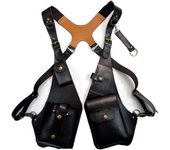 Bolso de hombro oculto para las axilas de cuero PU medieval, mochila vintage para cinturón de axilas, funda oculta ajustable, funda para teléfono a...