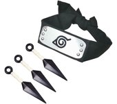 Naruto Konoha Headband Set Uzumaki Play Dart Mitsuki con Kunai