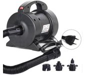 Bomba eléctrica portátil de 1600 W Bomba de colchón de aire Inflador de bomba de aire eléctrico de inflado Desinflador con 2 boquillas para barco d...