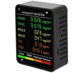 6 en 1 PM2.5 PM10 HCHO TVOC CO CO2 Detector de calidad del aire multifuncional CO dióxido de carbono formaldehído monitor LCD pantalla de visualiza...