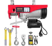 Vevor Polipasto eléctrico, capacidad de elevación de 1760 libras, cabrestante eléctrico de alambre de acero de 1450 W y 220 V con control remoto in...