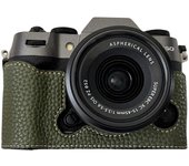 Para funda de cámara Fujifilm X-T50 Cubierta protectora de cuero PU con textura de litchi con recorte grande - Verde Multicolor Green