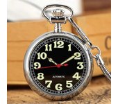 Números luminosos Esfera Mecánico Automático Reloj de bolsillo Automático Cuerda automática Cadena de serpiente Reloj FOB de lujo Noctilucente Fluo...