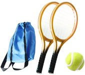 Mini Juego de Raquetas y Pelotas de Tenis Crafts Cake Topper 1:12 Kit de Tenis en Miniatura Azul Oro 9x4cm