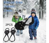 1 par de tacos de tracción para niños Crampons Spike para caminar en invierno Agarres de zapatos de seguridad en nieve helada para niños, niñas y n...