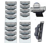 16pcs para Gillette Mach 3 Cuchillas de afeitar Reemplazos de cuchillas de acero inoxidable