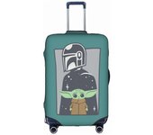Star War Mandalorian Yoda Travel Luggage Protector Funda de equipaje lavable con patrón personalizado Se adapta a SFH4141 de equipaje de 18-32 pulg...
