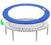 Jtgg WJTG Fundas de borde de cama elástica Cubierta de protección lateral de resorte de trampolín 305 cm Azul-AzulJ