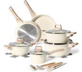 Juego de utensilios de cocina para ollas y sartenes de granito antiadherente de 15 piezas de Just Perfecto