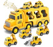 Juguetes de camiones de policía para niños pequeños, 7 en 1 camión fricción coche de juguete eléctrico regalos de cumpleaños de Navidad para niños ...