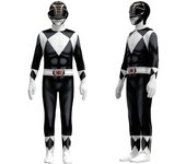 2023-niños Unisex adulto Mighty Morphin Power Rangers Disfraz Mono Cosplay Disfraz Negro Kids 130cm