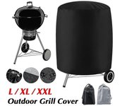 Cubierta de barbacoa para weber deber parrilla cubierta impermeable barbacoa redonda parrilla barbacoa bbq accessorie Negro L(60.96cm x 72.39cm)