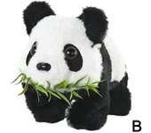 Juguete de simulación electrónica para mascotas que camina Panda interactivo Juguetes de muñeca de peluche Panda y bambú