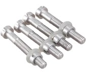 4Pcs M2.5x18.5mm Tornillos de fonógrafo de plataforma giratoria, cascos de repuesto de hardware Montaje de lápiz óptico de cartucho Plata