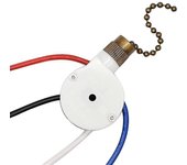 Interruptor de luces de ventilador de techo de 1 pieza ZingEar ZE-208S E89885 Interruptor de ventilador de 4 cables de 3 velocidades Cadena de trac...