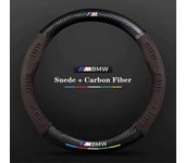 Cubierta del volante de fibra de carbono de la piel del coche para BMW M Performance F20 F22 F30 F32 F10 F13 F80 F82 E70 M3 M4 F25 F26 F15 F16 Yellow