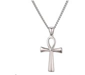 Acero inoxidable Mystic Egyptian Ankh Colgante Collar Para Mujeres Hombre Símbolo Collar Egipto Joyería plata
