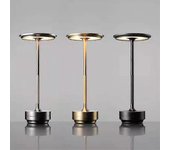 Lámpara de mesa inalámbrica regulable Metal impermeable USB recargable Lámparas de mesa recargables -1pcs plata