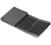 Teclado inalámbrico plegable y recargable por USB para IOS, Android, PC con Windows, ordenador portátil, teléfono inteligente, negro
