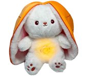 Bebé Respiración Conejo Peluche Juguete con Música Relajante Luz Musical Fresa Zanahoria Conejito Peluche Muñeca de Animales de Peluche Chupete Rec...
