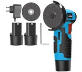 Mini amoladora angular inalámbrica, herramienta de amoladora angular pequeña con paquete de 2 baterías de 12 V, amoladoras angulares 19500, enchufe...