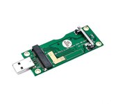Adaptador Mini PCI-E a USB con Ranura para Tarjeta SIM de 8 Pines Plug and Play para Módulo WWAN/LTE para Litecoin BTC Mining Verde