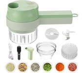 4 en 1 conjunto de cortador de verduras eléctrico cortadora de ajo de mano cortadora de ajo multifuncional picador de alimentos picador de verduras...