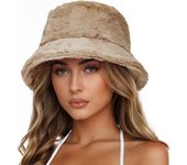 Sombrero de pescador peludo - Gorra de pescador de piel sintética de invierno