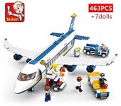 463pcs Aeropuerto de la ciudad Airbus Avión Avión Avión Brinquedos Avion Modelo Bloques de construcción Ladrillos Juguetes educativos para niños