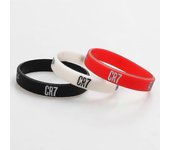 1pcs Football Sports Wrist Strap Cr7 Ronaldo Boys Outdoor Sports Rubber Elastic Silicone Bracelet Fans Club Souvenir Blanco Kid size  175mm