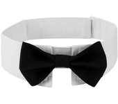 Collar de mascotas suave cómodo llamativo lona mascota cachorro perro bowknot cuello correa suministros para mascotas Mengxi Negro M