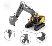 Excavadora RC 1:16 Taladro de agarre de madera 17CH Camión de orugas de control remoto Cargador de agarre Juguete de vehículo eléctrico para niños ...