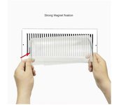 Deflector de aire magnético ajustable Fácil ajuste entre 8 y 14 pulgadas para registros de piso, rejillas de ventilación, paredes laterales F Trans...