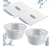 8926 Tapa de la puerta del vertedero de repuesto del skimmer y cesta del skimmer de piscina 8928 compatible con piezas de piscinas elevadas e integ...