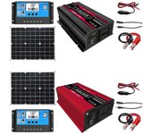 Sistema de energía solar | Generador con salida de 220V CA | Solar Mobile Monocrystalline Solar Panel Battery Pack para Outdoor Rv Van rojo 110V