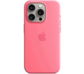Para Apple iPhone 15 Pro Funda de silicona con MagSafe Rosa
