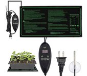 Propagador calentado de plantas con termostato digital Estera calefactora de semillas impermeable para invernadero de jardinería interior y exterio...