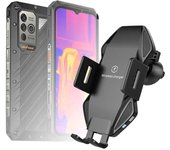 Ebox Soporte de cargador de coche inalámbrico de 15 W para Ulefone Power Armor 18/18t Ultra - Carga ultrarrápida y montaje seguro