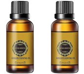 Aceite de jengibre de drenaje del vientre, aceite de aroma vegetal, aceites esenciales para quemar grasa, aceite esencial natural 100% puro, 10ml (...