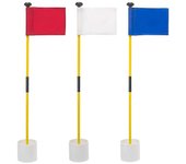 3 Pcs Backyard Practice Golf Hole Pole Cup Flag Sticks, Golf Putting Flagelas Flag, Bandera de Golf, Accesorios de Golf, Blanco y Azul BlancoAzulRojo