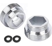 Juego de 2 adaptadores de grifo de metal sólido para aireador de grifo de cocina (m18 a M22)