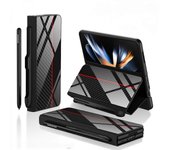 SSRGV para Samsung Galaxy Z Fold 4 Funda con soporte para S-Pen Flip Plating Glass Crystal Hybrid Leather All-Inclusive Cover, con protección de bi...